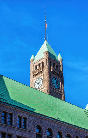 The Municipal Building, which houses both the Minneapolis City Hall and the Hennepin County Courthouse. The building is built in the Richardsonian Romanesque styleの写真素材