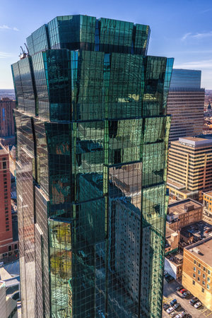 Minneapolis, Minnesota - October 31, 2022: The AT&T Tower skyscraper building on Marquette Ave in...