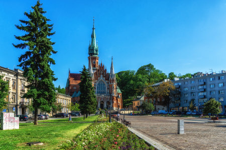 Church Joseph (Parish of St. Joseph) - a historic Roman Catholic church in south-central part of Krakow, Polandの写真素材