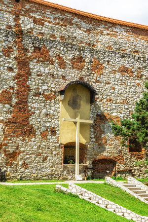 Details of the famous Benedictine Abbey of Tyniec, Polandの写真素材