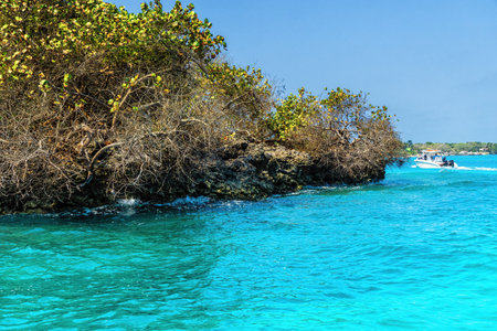 The Rosario Islands are an archipelago comprising 27 islands located about two hours by boat from Cartagena de Indias, Colombia. The ideal place to enjoy a peaceful vacation.の写真素材