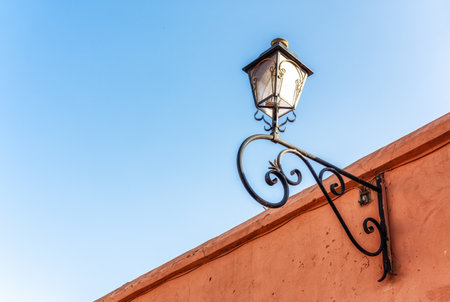 Lamp posts in the Marrakesh Medina , Kasbah quartier Marrakech, Morocco, North Africaの写真素材