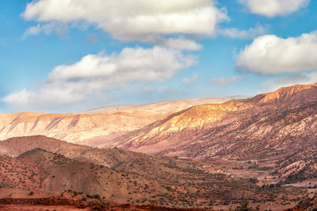 Beautiful mountain landscape Location Atlas Mountains, Morocco, North Africaの写真素材