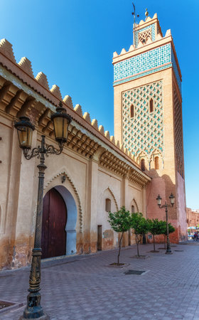 view of Moulay El Yazid Mosque, Marrakesh, Moroccoの写真素材