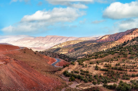 Beautiful mountain landscape Location Atlas Mountains, Morocco, North Africaの写真素材