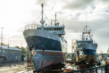 Cape Town, Republic of South Africa, Vessel renovation in dockの写真素材