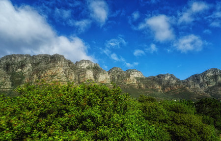 Table Mountain and The twelve apostles - Cape Town, Western Capeの写真素材