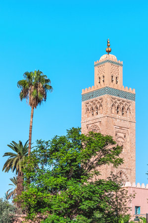 The Koutoubia Archeological Mosque Marrakesh, Morocco.のeditorial素材