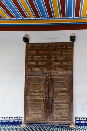 A door in the Bahia Palace, Marrakech., Moroccoのeditorial素材