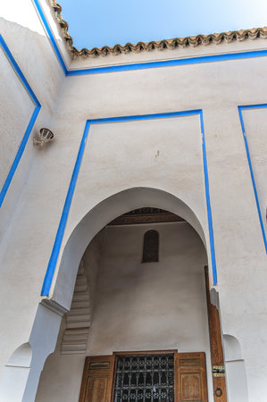 Bahia Palace architecture view in Marrakech, Morocco, The historic medina quarter of Marrakech is a UNESCO World Heritage Site.のeditorial素材