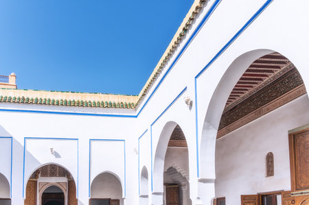 Details of Interior of Bahia palace in Marrakesh, Moroccoのeditorial素材