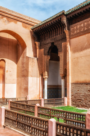 Courtyard of graves at the Saadien Tombs, Marrakech (Marrakesh), Morocco, North Africa, Africaのeditorial素材