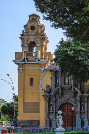 Church of the Most Holy Cross in the Barranco District of Lima, Peruの写真素材