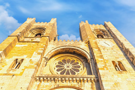 External of Santa Maria a Lisbon (Lisbon Cathedral). Lisbon, Portugal.の写真素材