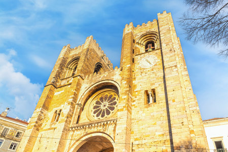 External of Santa Maria a Lisbon (Lisbon Cathedral). Lisbon, Portugal.の写真素材