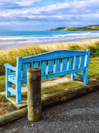 Looking out over the ocean at a point in New Zealand