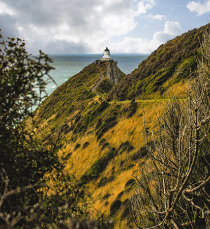 Nugget Point lighthouse in South Otago New Zealand