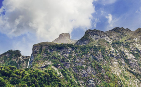 World famous Fiord of Milford Sound in South Island of New Zealand. This Fiord is located in Fiordland National park.の写真素材
