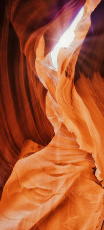 Beauty of eroded Navajo Sandstone in the Antelope Canyon, a slot canyon in Arizona, USA, Page, Arizona, United States of Americaの写真素材