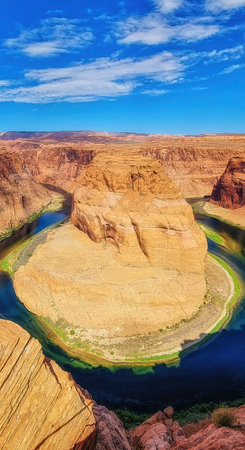 Horseshoe bend on the Colorado river at Page Arizona USA United States of Americaの写真素材