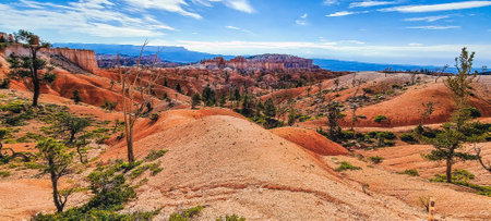 Scenic views of the Bryce Canyon National Park, located Utah, in the Southwestern United States.の写真素材