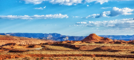 Red rock formation stone national park Arizona Utah landscape panorama.の写真素材