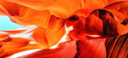 Beauty of eroded Navajo Sandstone in the Antelope Canyon, a slot canyon in Arizona, USA, Page, Arizona, United States of Americaの写真素材