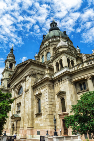 St.Stephen Basilica in Budapest at daytime. Side View. Hungaryの写真素材