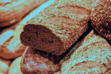 Food Backgrounds Various sorts of bread closeupの写真素材