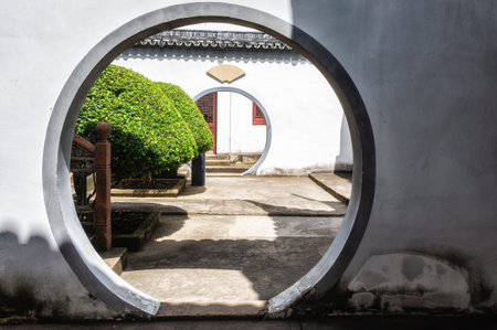 Kezhi Garden is an ancient Chinese classical garden located in the eastern canal town of Zhujiajiao, close to Shanghai. The town has a history of more than 1700 years and is famous for its Ming and Qing dynasty architecture.の写真素材