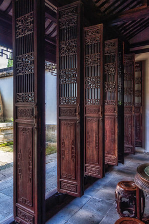 Kezhi Garden is an ancient Chinese classical garden located in the eastern canal town of Zhujiajiao, close to Shanghai. The town has a history of more than 1700 years and is famous for its Ming and Qing dynasty architecture.の写真素材