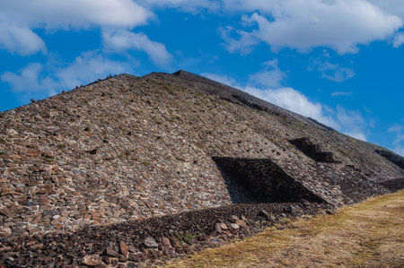 Pyramids details in Teotihuacan, Mexico. Teotihuacan is an enormous archaeological site in the Basin of Mexico, northeast of Mexico City.の写真素材