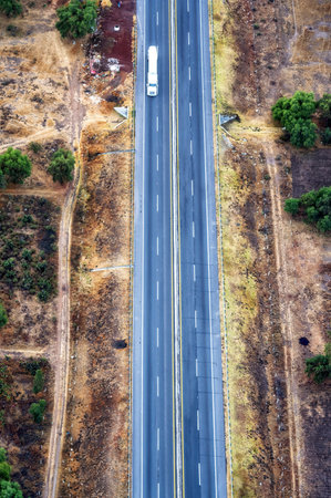 Aerial view of a highway in Central Mexicoの写真素材