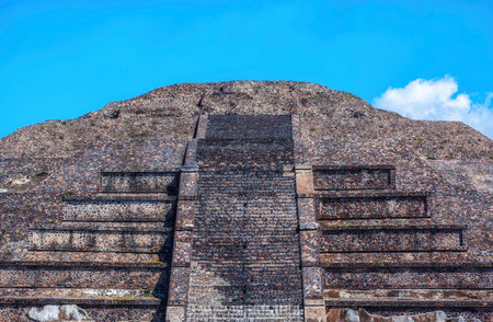 Mexico, Teotihuacan Aztec ruins near Mexico city. The picture presents Piramide de la Luna (Temple fo the Moon)の写真素材