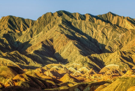 The beautiful Rainbow mountains at the Zhangye Danxia landform geological park in Gansu, China
