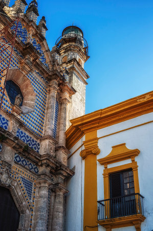 View of the former San Jose Cathedral. It was the main temple of the Jesuit monastery, now a cultural center in Campeche. Mexicoの写真素材