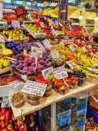 Modena, Italy  - 20 September 2024: Open street market in italian city Modena, Italyの写真素材