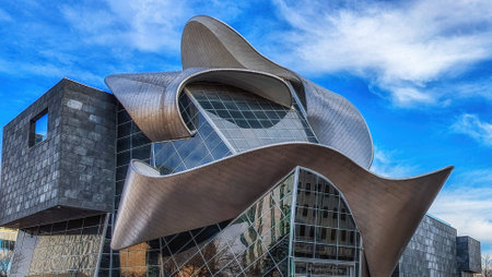 Edmonton, Canada - 11 March, 2025: The exterior of the Alberta Art Gallery in Edmonton Center. The gallery is 85,000 sq ft and is a world-class center for the presentation of regional, national and international art, education and scholarship.の写真素材