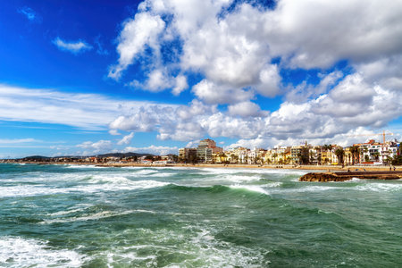 Coast of Sitges on the Mediterranean, Spain, Europe