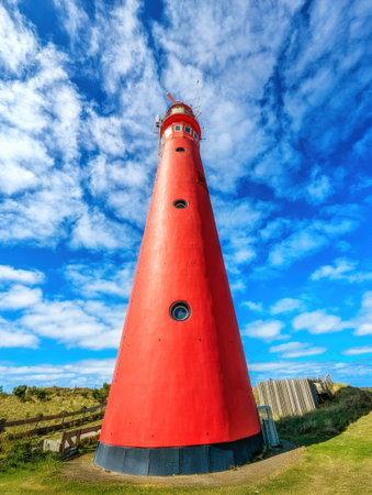 Close-up of lighthouse Schiermonnikoog, The Netherlandsの写真素材