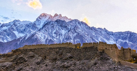 Tashgurkan sand fortress, a main stronghold on the silk road. Tashgurkan is located close to the Pakistan border.の写真素材