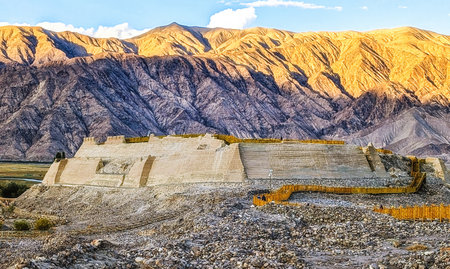 Tashgurkan sand fortress, a main stronghold on the silk road. Tashgurkan is located close to the Pakistan border.の写真素材