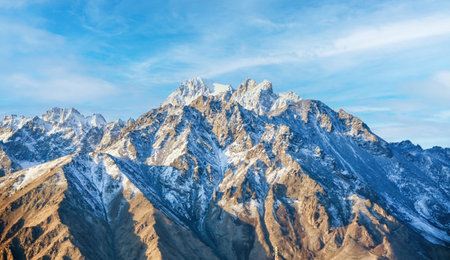 View of Karakoram mountains of Sinkiang, Xinjiang, China.の写真素材