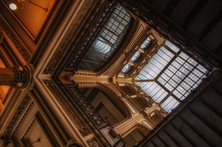 Historic Main Post Office in Mexico City, Mexico. The Palacio de Correos de Mexico or the (Correo Mayor)の写真素材