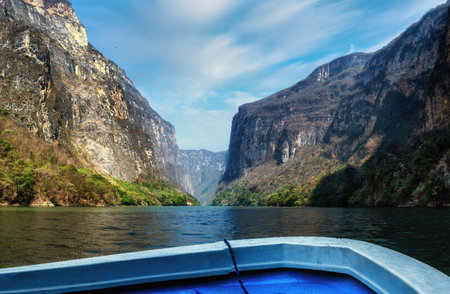 Inside Sumidero Canyon near Tuxtla Gutierrez in Chiapas, Mexicoの写真素材