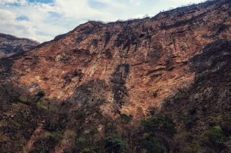 Limestone cliff wall in Sumidero Canyon Chiapas, Mexicoの写真素材