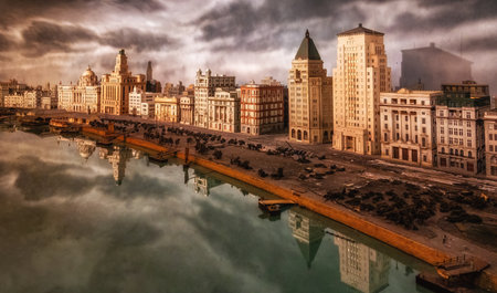 Chinese wax figures located in the Shanghai History Museum, dedicated to the history of the city of Shanghai., Chinaの写真素材