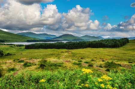 Loch Tulla In The Highlands Of Scotland Great Britain On A Beautiful Summer Day. Scotland, UK