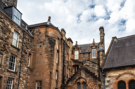 Exterior architectural view of Stirling Castle, built mainly in the 15th and 16th centuries, by James IV, V, and VI.の写真素材