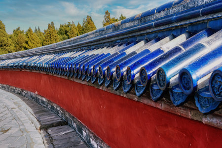 Amazing Echo Wall, Beijing. Asian architectural background. UNESCO World Heritage Siteの写真素材